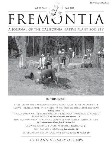 Fremontia Vol. 33, No. 2