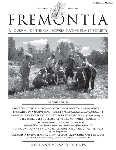 Fremontia Vol. 33, No. 4